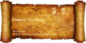 Hamza Vilmos névjegykártya